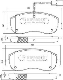 Nipparts N3601105 - Kit pastiglie freno, Freno a disco www.autoricambit.com