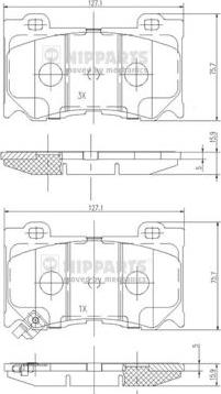 Nipparts N3601107 - Kit pastiglie freno, Freno a disco www.autoricambit.com