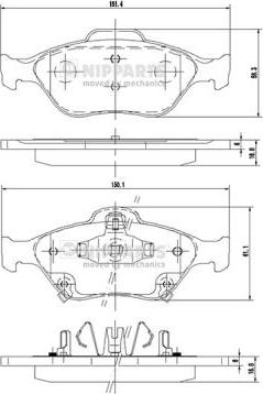 Nipparts N3602130 - Kit pastiglie freno, Freno a disco www.autoricambit.com