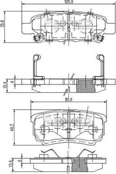 Nipparts N3615015 - Kit pastiglie freno, Freno a disco www.autoricambit.com