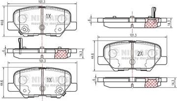 Nipparts N3615017 - Kit pastiglie freno, Freno a disco www.autoricambit.com