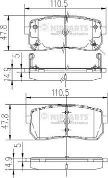 Nipparts N3610308 - Kit pastiglie freno, Freno a disco www.autoricambit.com