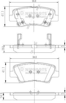 Nipparts N3610311 - Kit pastiglie freno, Freno a disco www.autoricambit.com