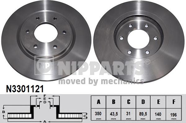 Nipparts N3301121 - Discofreno www.autoricambit.com