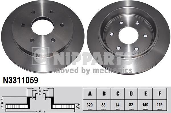 Nipparts N3311059 - Discofreno www.autoricambit.com