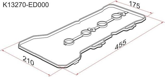 NISSAN 13270-ED000 - Guarnizione, Copritestata www.autoricambit.com