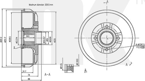 NK 259910 - Tamburo freno www.autoricambit.com