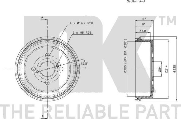 NK 254509 - Tamburo freno www.autoricambit.com