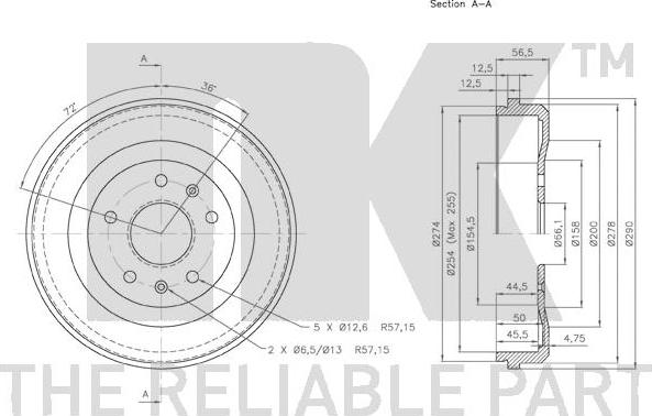 NK 254002 - Tamburo freno www.autoricambit.com