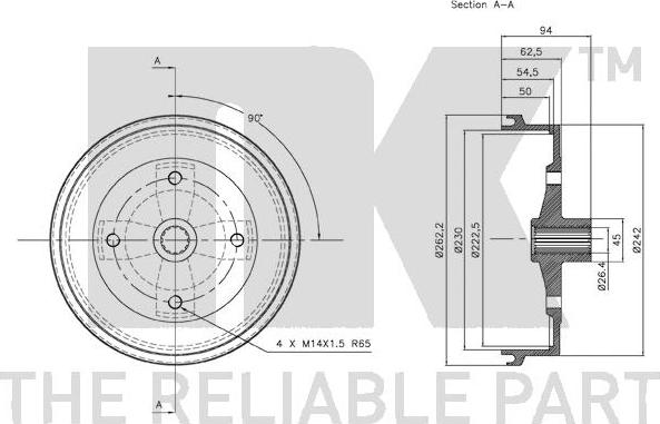 NK 254704 - Tamburo freno www.autoricambit.com