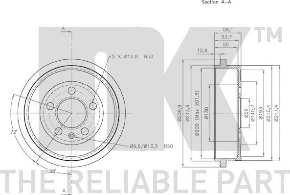 NK 254727 - Tamburo freno www.autoricambit.com