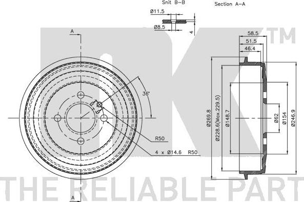 NK 251503 - Tamburo freno www.autoricambit.com