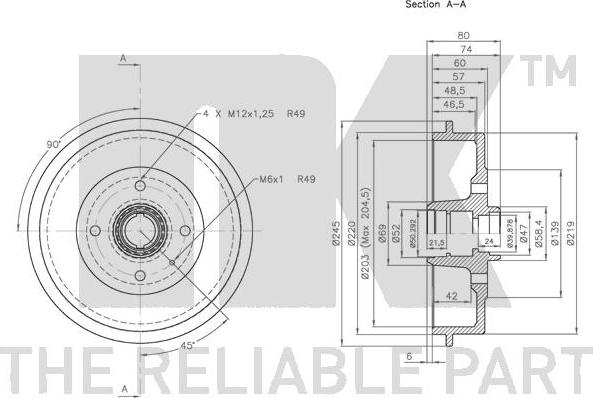 NK 251002 - Tamburo freno www.autoricambit.com