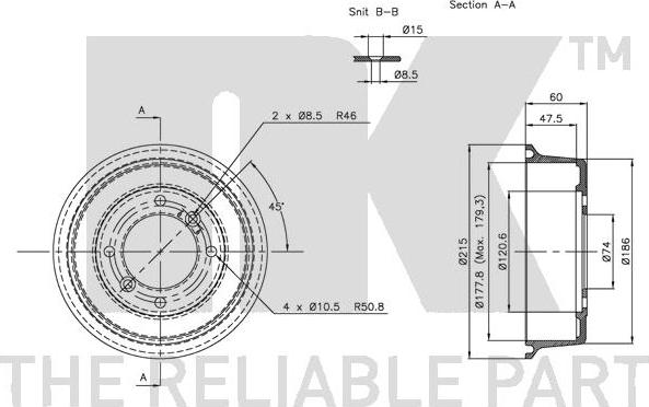 NK 251203 - Tamburo freno www.autoricambit.com