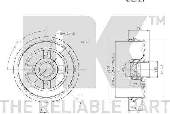 NK 253928 - Tamburo freno www.autoricambit.com