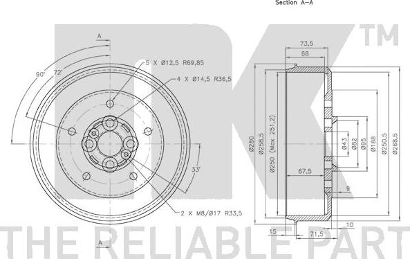 NK 253505 - Tamburo freno www.autoricambit.com