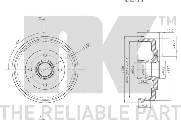 NK 252544 - Tamburo freno www.autoricambit.com