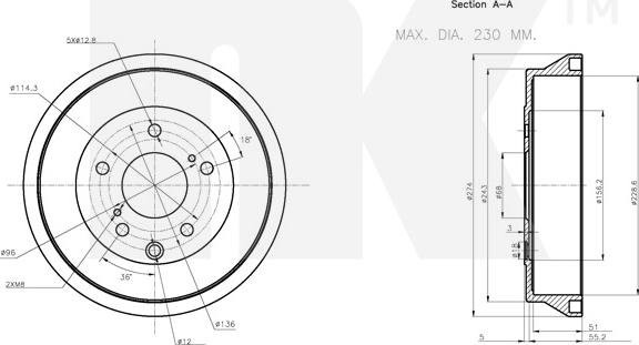 NK 252230 - Tamburo freno www.autoricambit.com