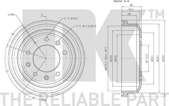 NK 264001 - Tamburo freno www.autoricambit.com