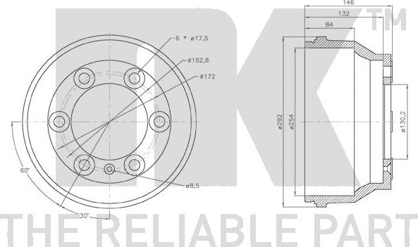 NK 262507 - Tamburo freno www.autoricambit.com