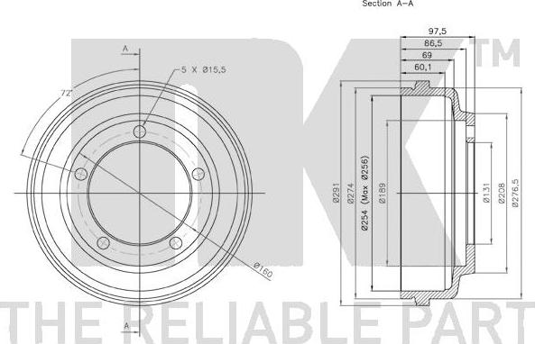 NK 262510 - Tamburo freno www.autoricambit.com