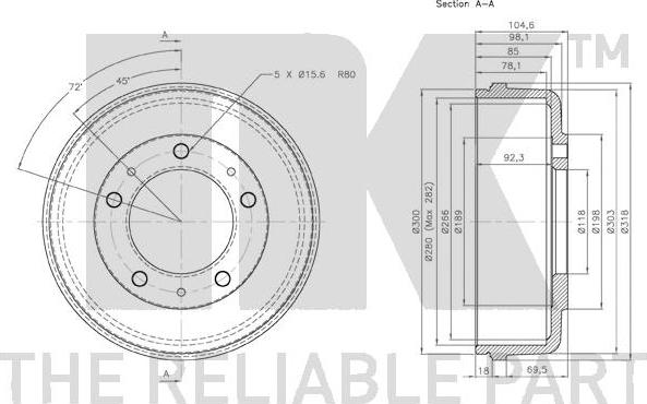 NK 262511 - Tamburo freno www.autoricambit.com