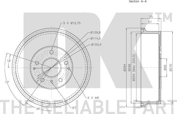 NK 262201 - Tamburo freno www.autoricambit.com