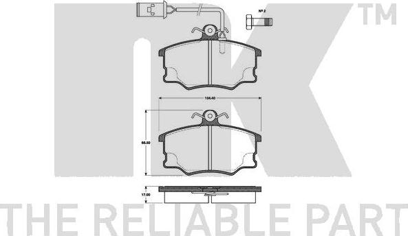 NK 221013 - Kit pastiglie freno, Freno a disco www.autoricambit.com