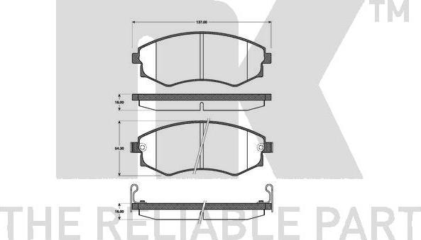 NK 222252 - Kit pastiglie freno, Freno a disco www.autoricambit.com