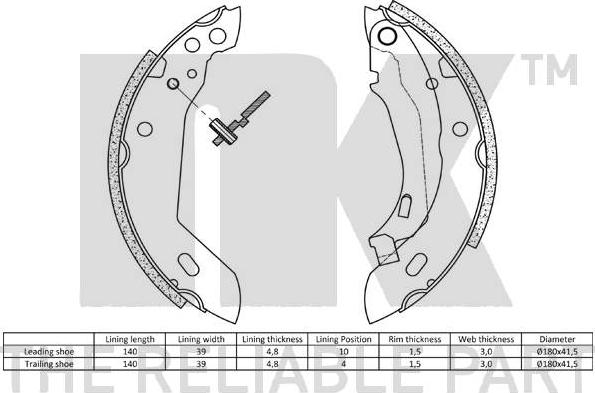 NK 2799389 - Kit freno, freni a tamburo www.autoricambit.com