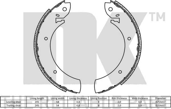 NK 2799272 - Kit freno, freni a tamburo www.autoricambit.com