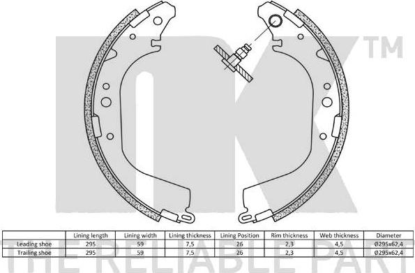 NK 2745425 - Kit freno, freni a tamburo www.autoricambit.com