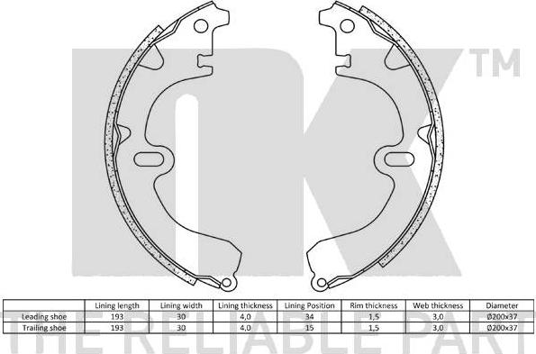 NK 2745423 - Kit freno, freni a tamburo www.autoricambit.com