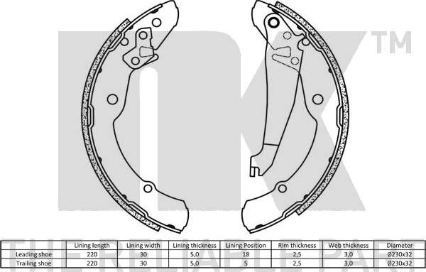 NK 2743631 - Kit freno, freni a tamburo www.autoricambit.com