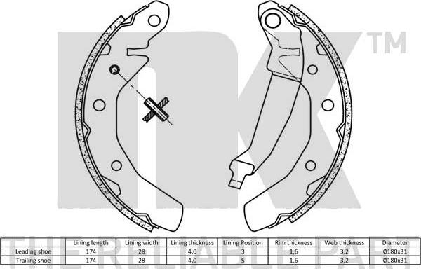 NK 2750610 - Kit freno, freni a tamburo www.autoricambit.com