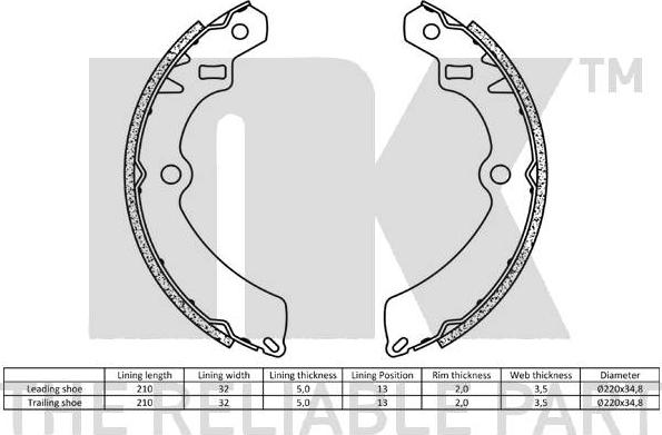 NK 2752511 - Kit freno, freni a tamburo www.autoricambit.com