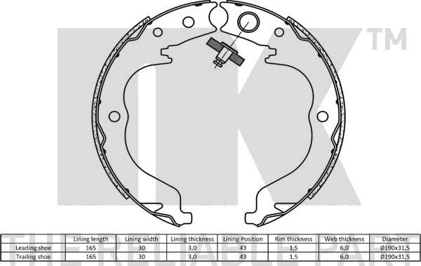 NK 2719757 - Kit freno, freni a tamburo www.autoricambit.com