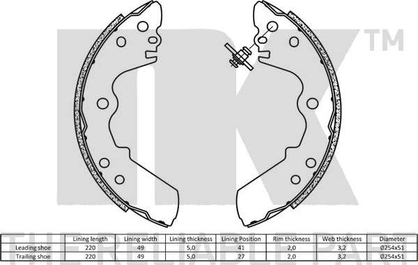 NK 2714528 - Kit freno, freni a tamburo www.autoricambit.com