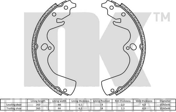 NK 2735668 - Kit freno, freni a tamburo www.autoricambit.com