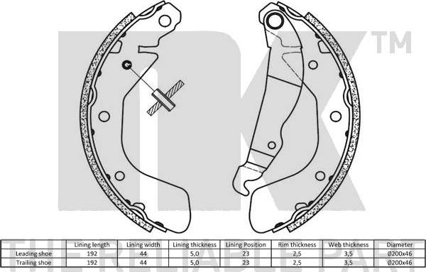 NK 2736797 - Kit freno, freni a tamburo www.autoricambit.com