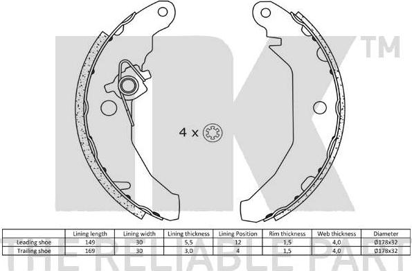 NK 2725408 - Kit freno, freni a tamburo www.autoricambit.com