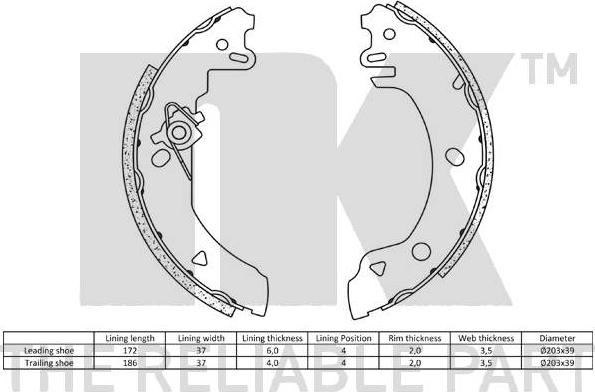 NK 2725518 - Kit freno, freni a tamburo www.autoricambit.com