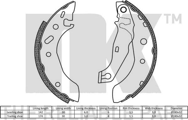 NK 2725586 - Kit freno, freni a tamburo www.autoricambit.com