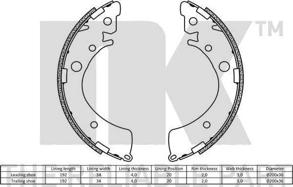 NK 2726441 - Kit freno, freni a tamburo www.autoricambit.com