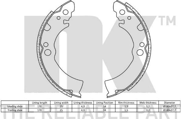 NK 2722404 - Kit freno, freni a tamburo www.autoricambit.com