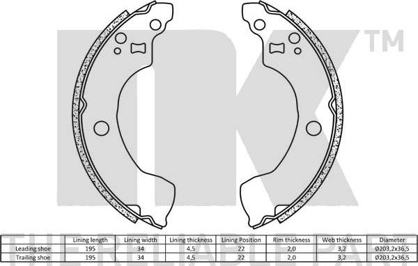 NK 2722694 - Kit freno, freni a tamburo www.autoricambit.com