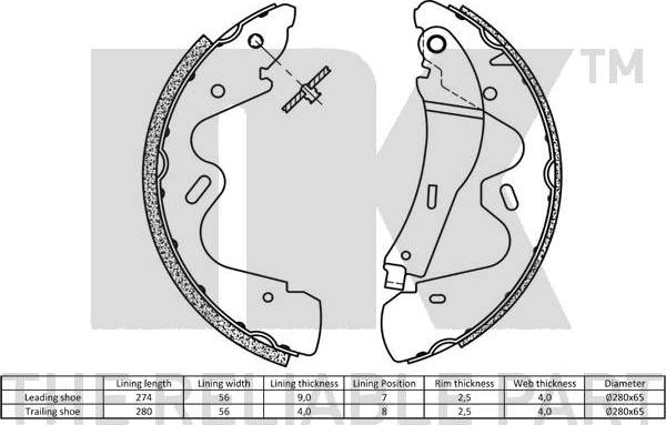 NK 2722735 - Kit freno, freni a tamburo www.autoricambit.com