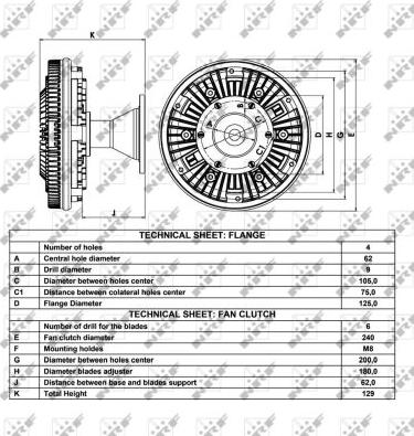 NRF 49044 - Giunto di collegamento, Ventilatore radiatore www.autoricambit.com