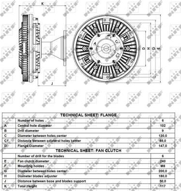 NRF 49073 - Giunto di collegamento, Ventilatore radiatore www.autoricambit.com