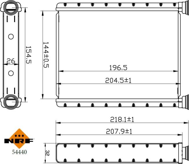 NRF 54440 - Scambiatore calore, Riscaldamento abitacolo www.autoricambit.com